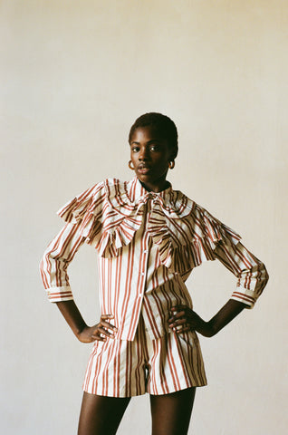 SABINE BLOUSE | stripe | organic + earth dye