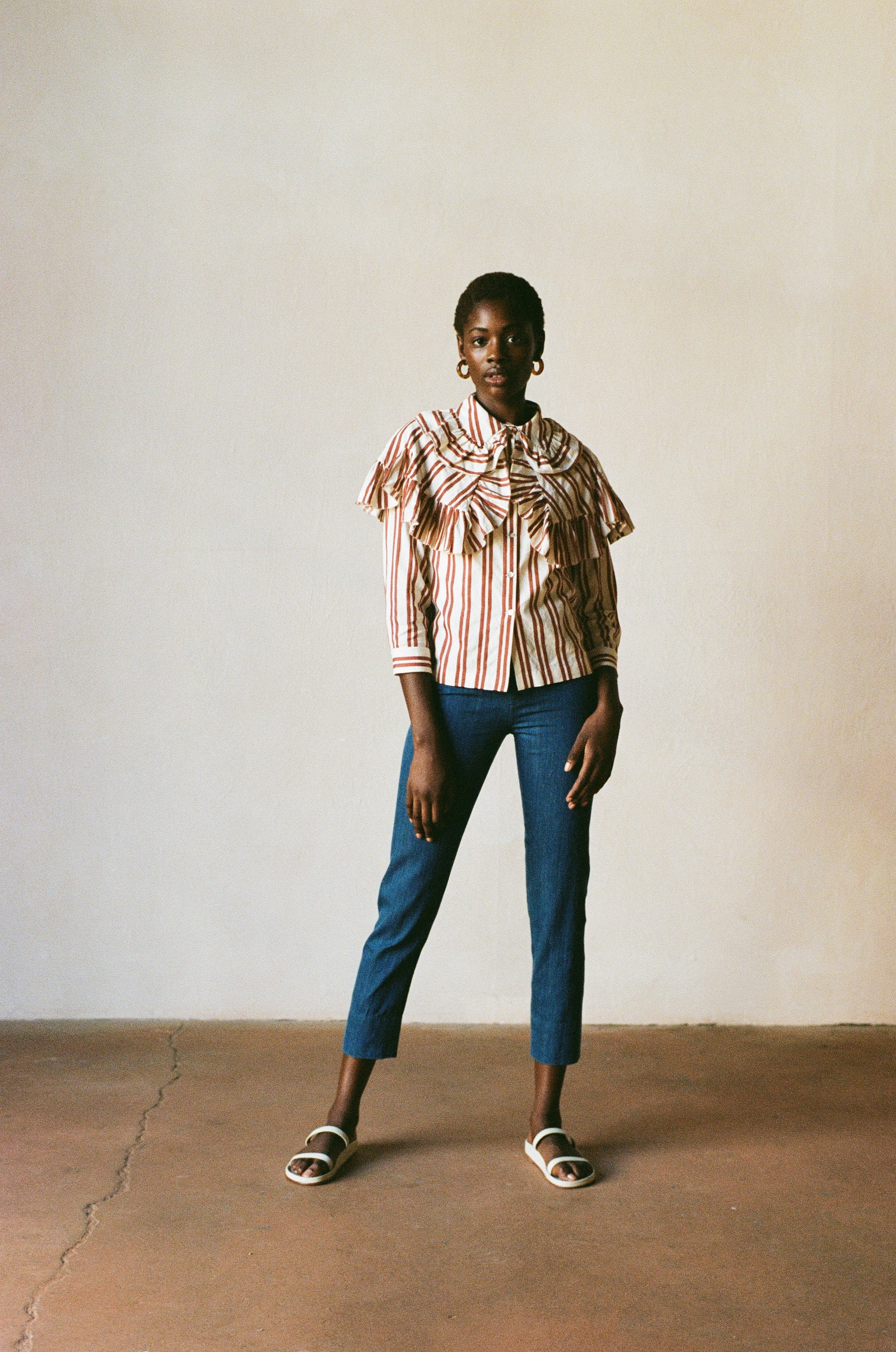 SABINE BLOUSE | stripe | organic + earth dye