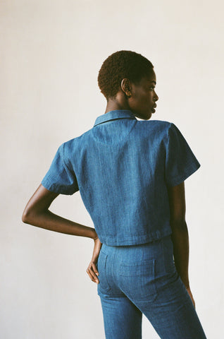 SEBASTIAN BLOUSE | indigo | organic + earth dyed