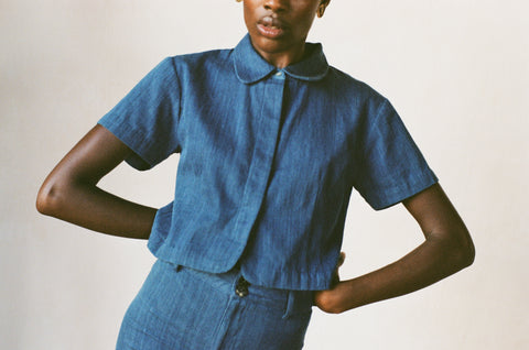 SEBASTIAN BLOUSE | indigo | organic + earth dyed
