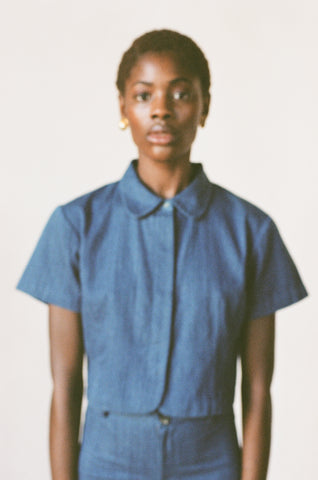 SEBASTIAN BLOUSE | indigo | organic + earth dyed