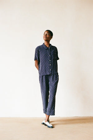 SYD TOP | dotted navy