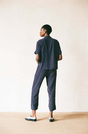 SYD TOP | dotted navy