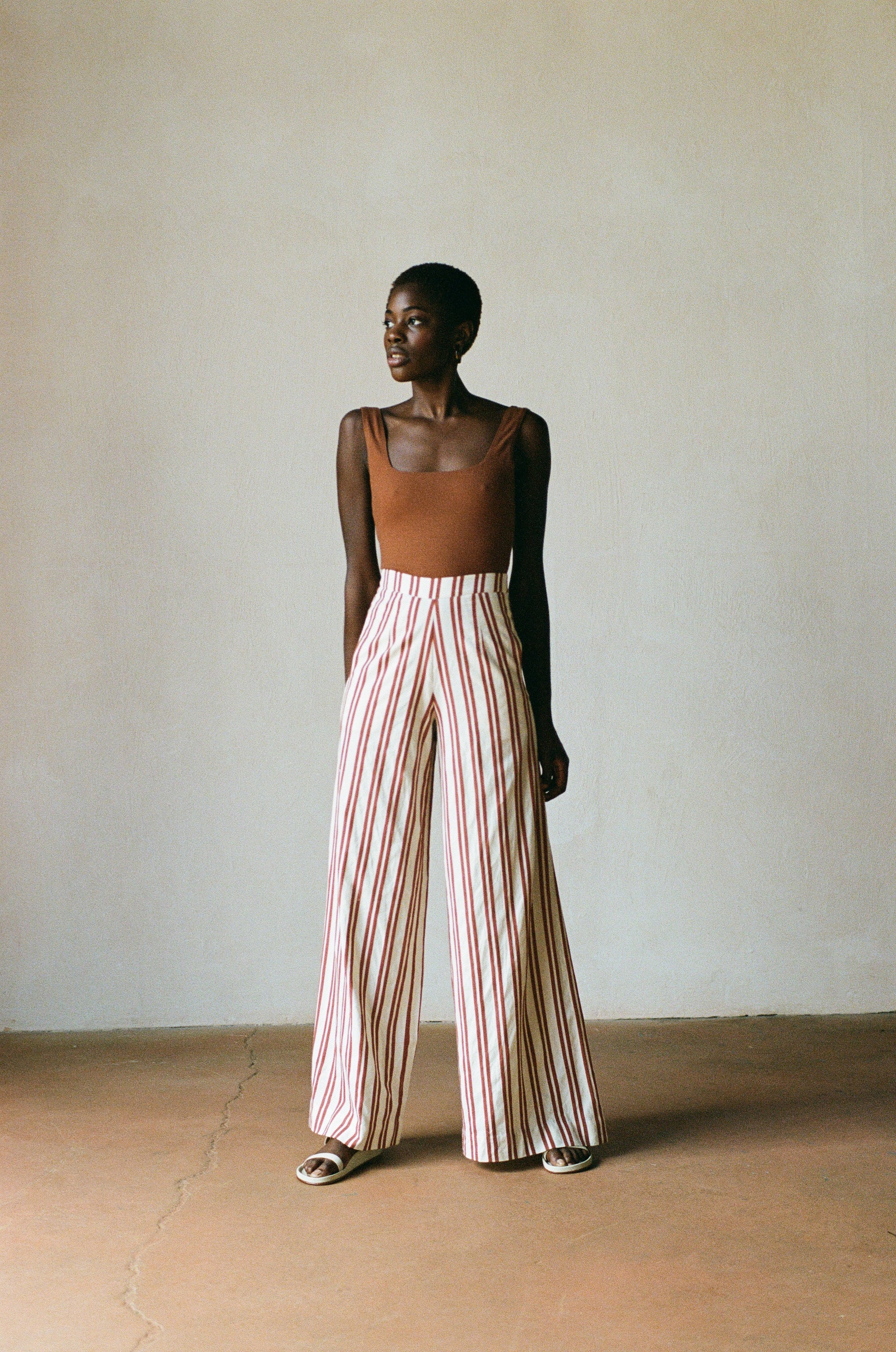 COOK TROUSER | stripe | organic + earth dyed