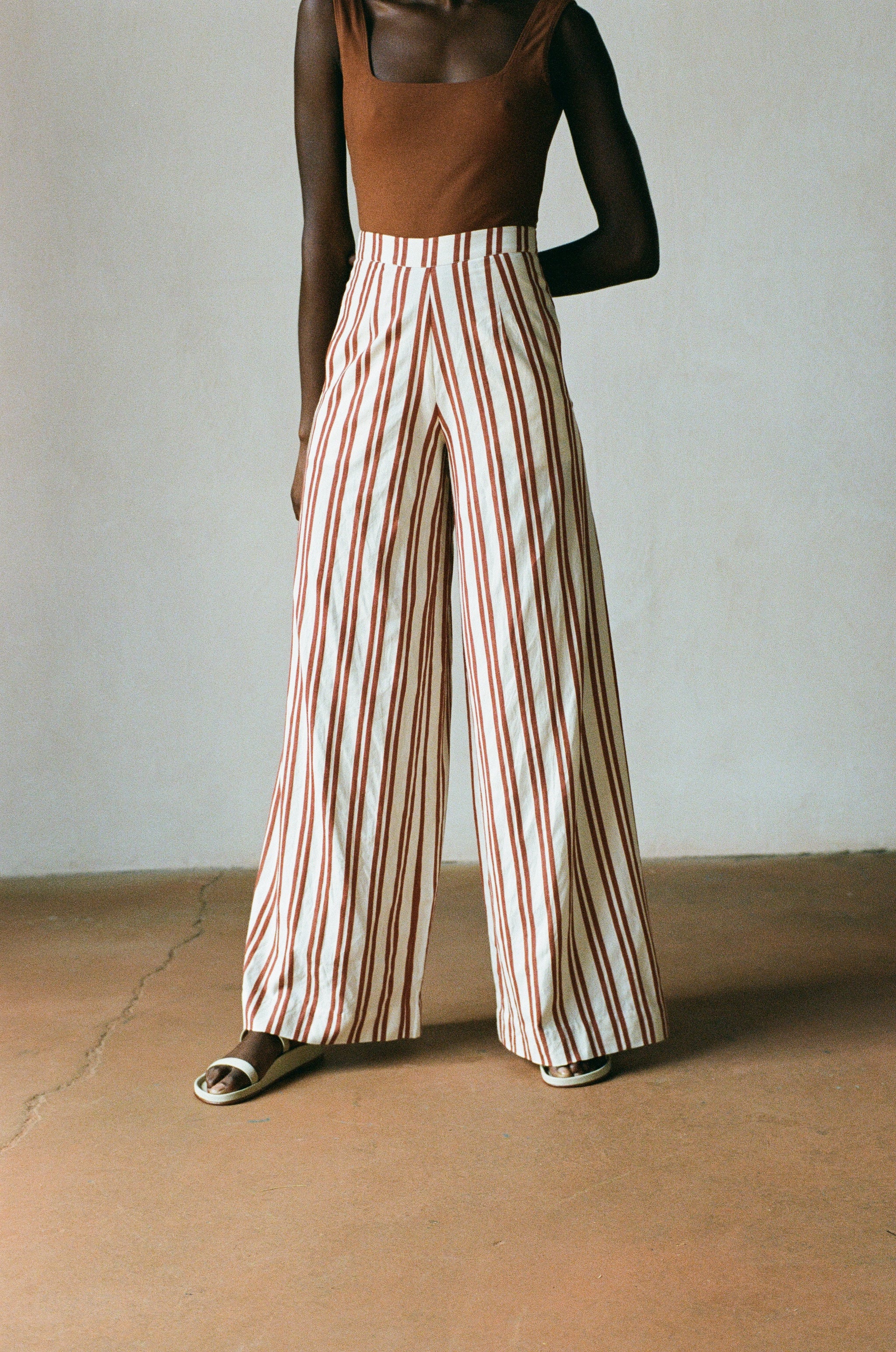 COOK TROUSER | stripe | organic + earth dyed
