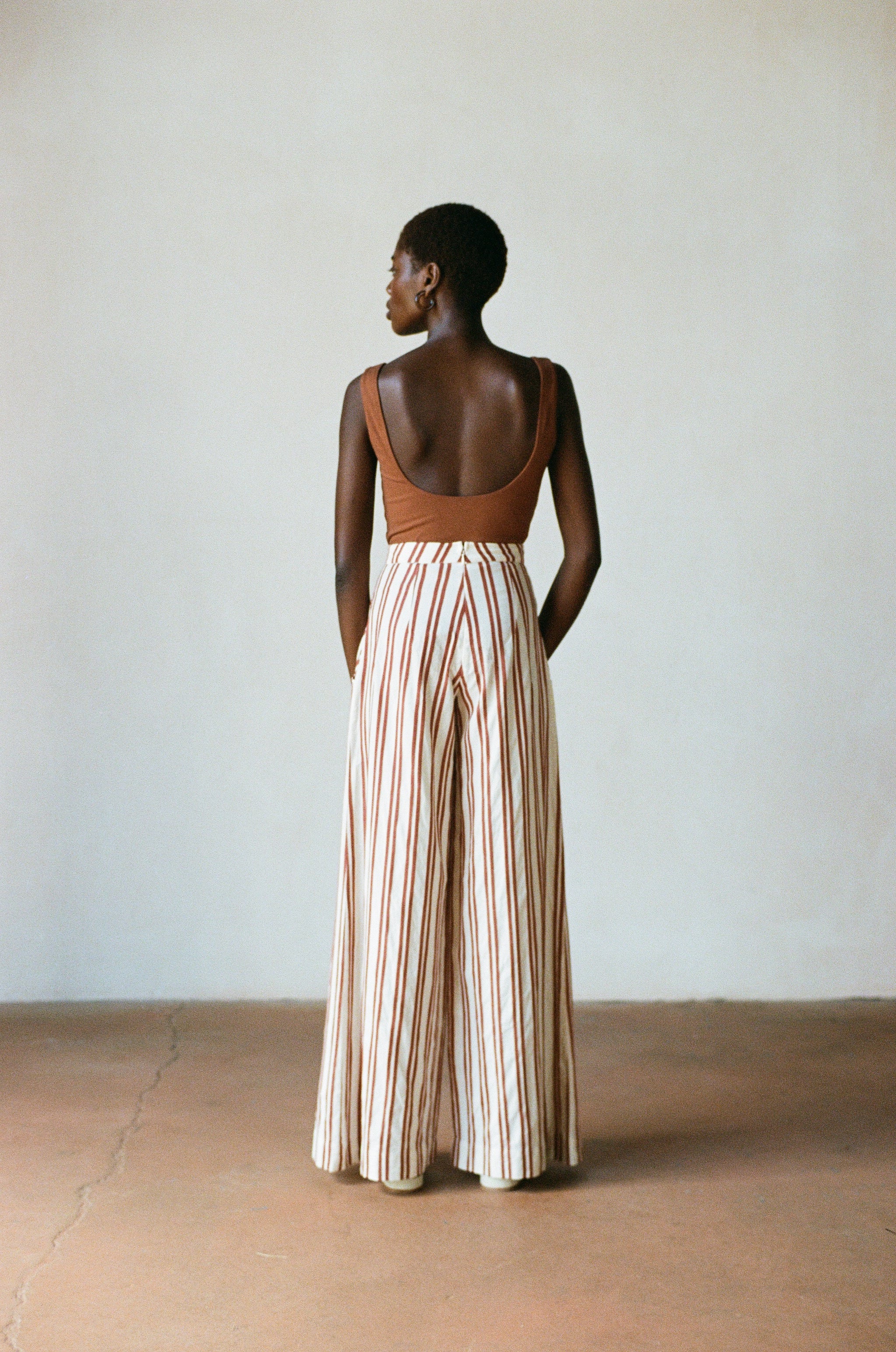 COOK TROUSER | stripe | organic + earth dyed