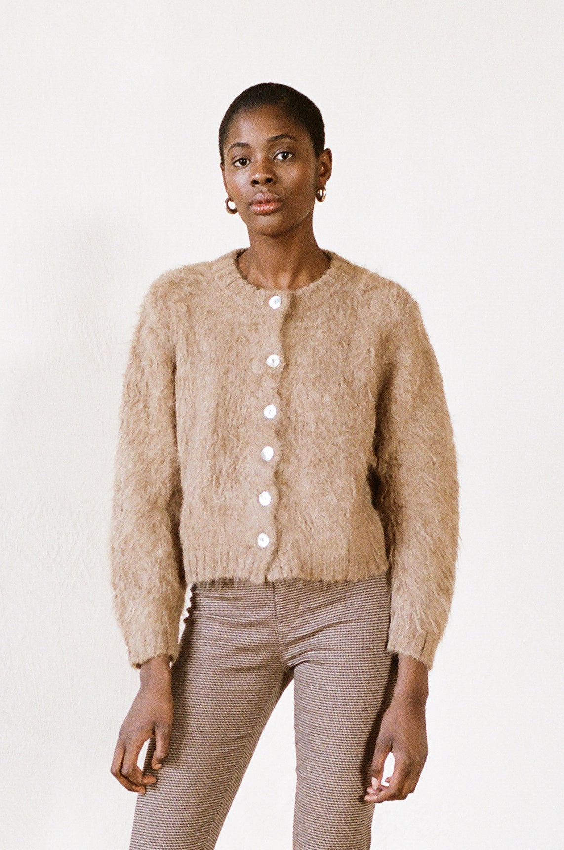 BRUSHED CARDI | mushroom