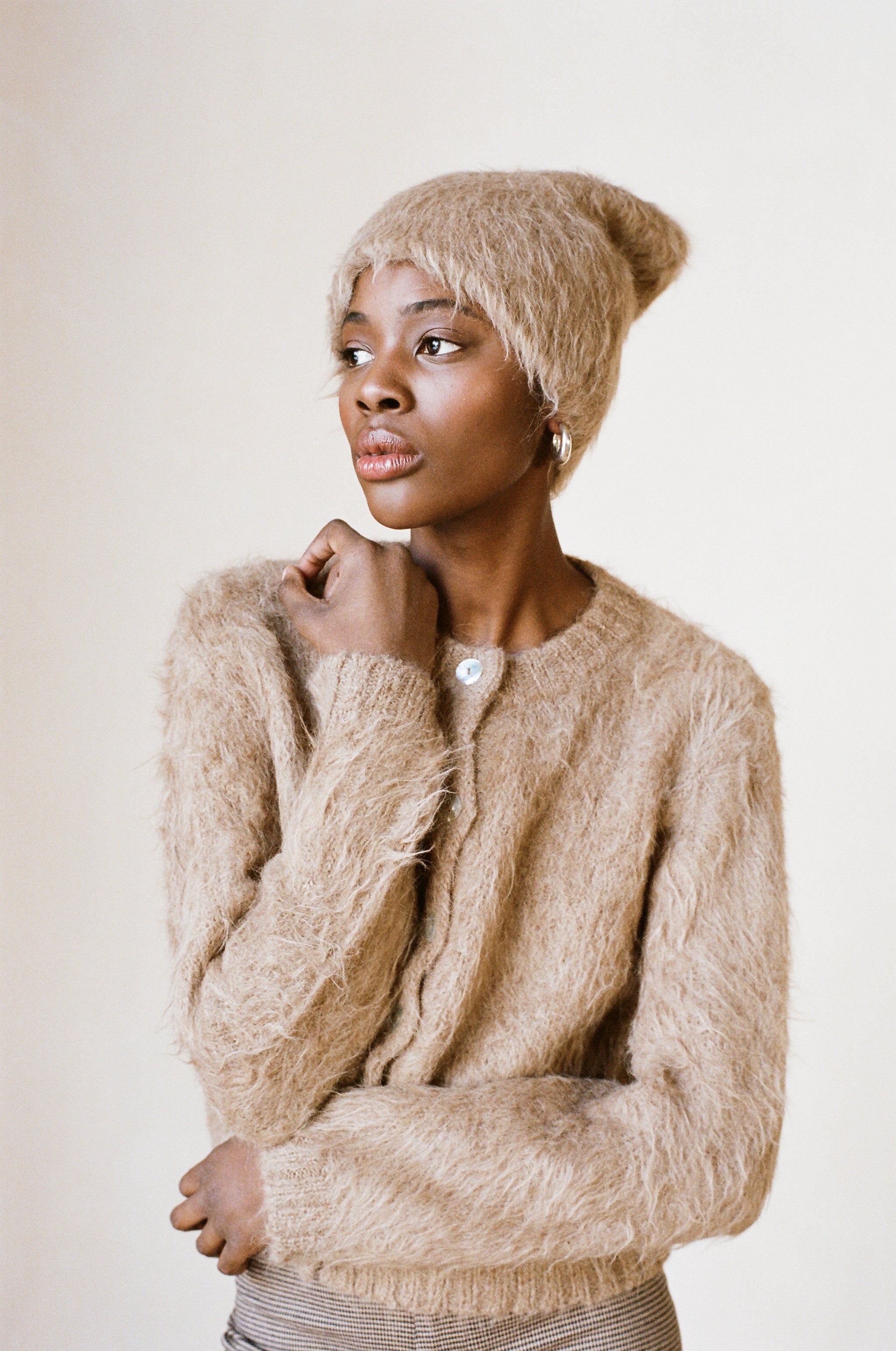 BRUSHED CARDI | mushroom