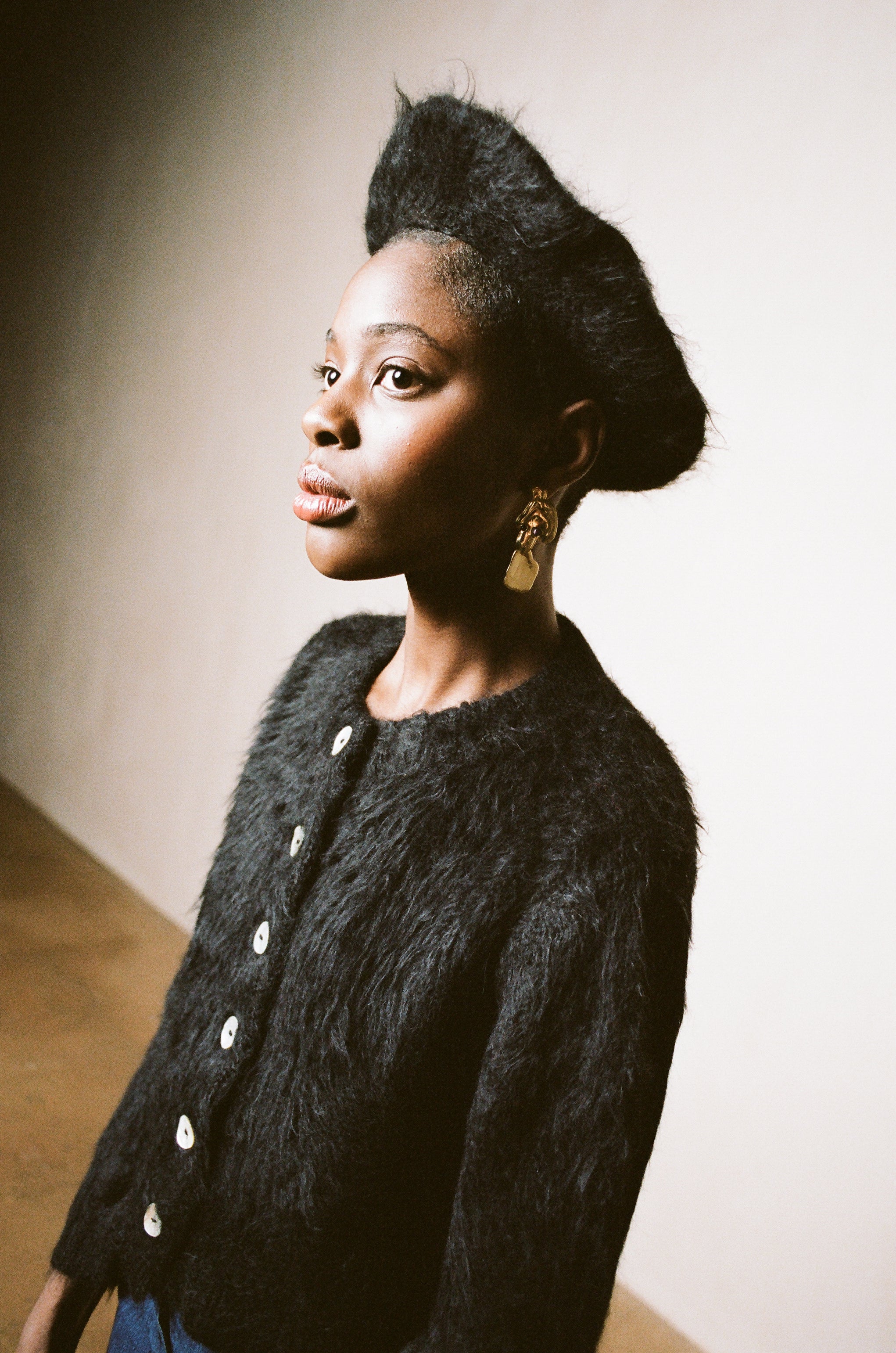 BRUSHED CARDI | noir