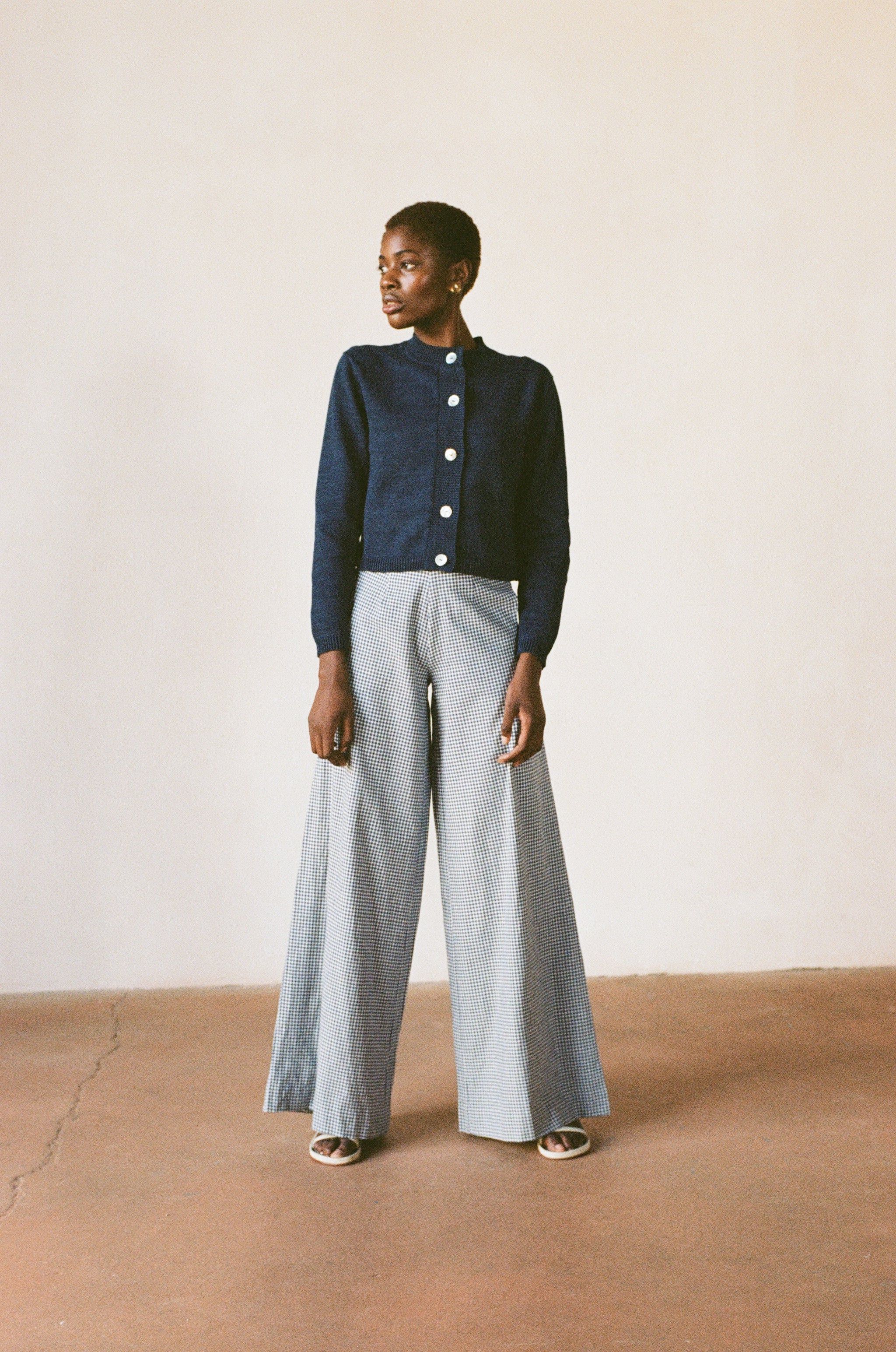 COOK TROUSER | gingham | organic + earth dyed