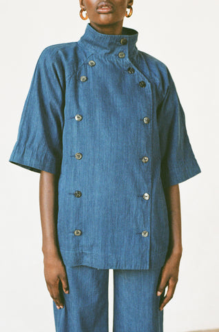 FATIMA JACKET | indigo | organic + earth dyed