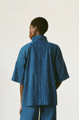 FATIMA JACKET | indigo | organic + earth dyed