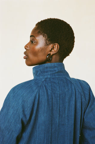 FATIMA JACKET | indigo | organic + earth dyed