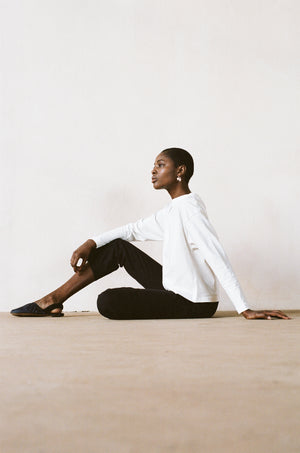 LONG SLEEVE TEE | bone | organic + earth dyed