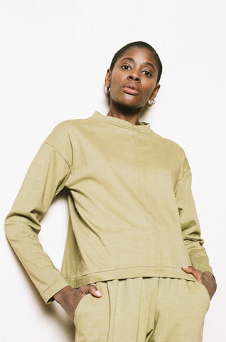 LONG SLEEVE TEE | herb | organic + earth dyed