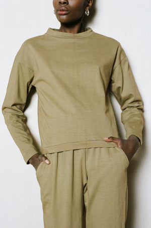 LONG SLEEVE TEE | herb | organic + earth dyed