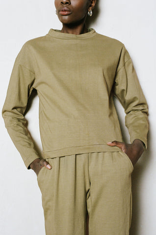 LONG SLEEVE TEE | herb | organic + earth dyed