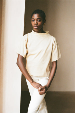 MOCKNECK TEE | miso | organic + earth dyed