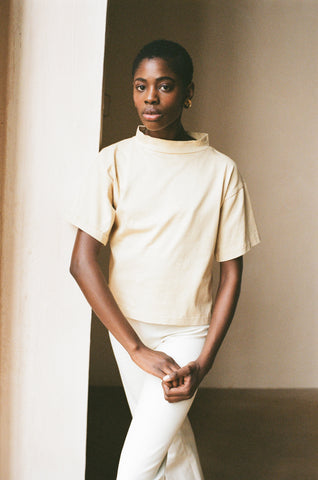 MOCKNECK TEE | miso | organic + earth dyed