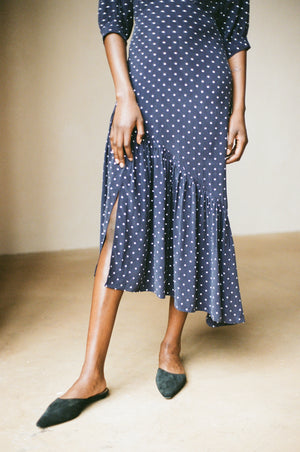 OLIVE DRESS | dotted navy