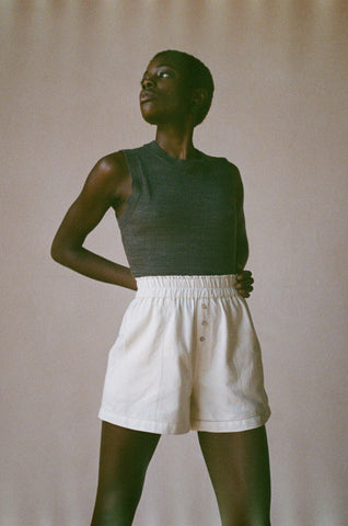 JUJU SHORT | bone | organic + earth dyed