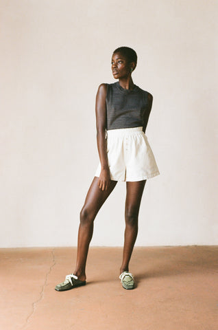 JUJU SHORT | bone | organic + earth dyed
