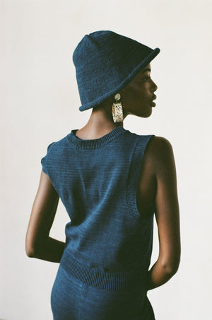 THE SWEATER VEST | indigo | organic + earth dyed