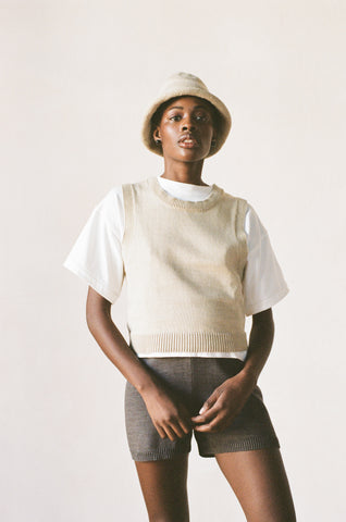 DAHLIA SHORT | charcoal | organic + earth dyed