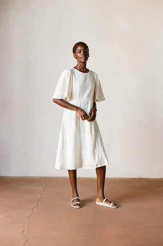 ZOEY DRESS | bone | organic + undyed
